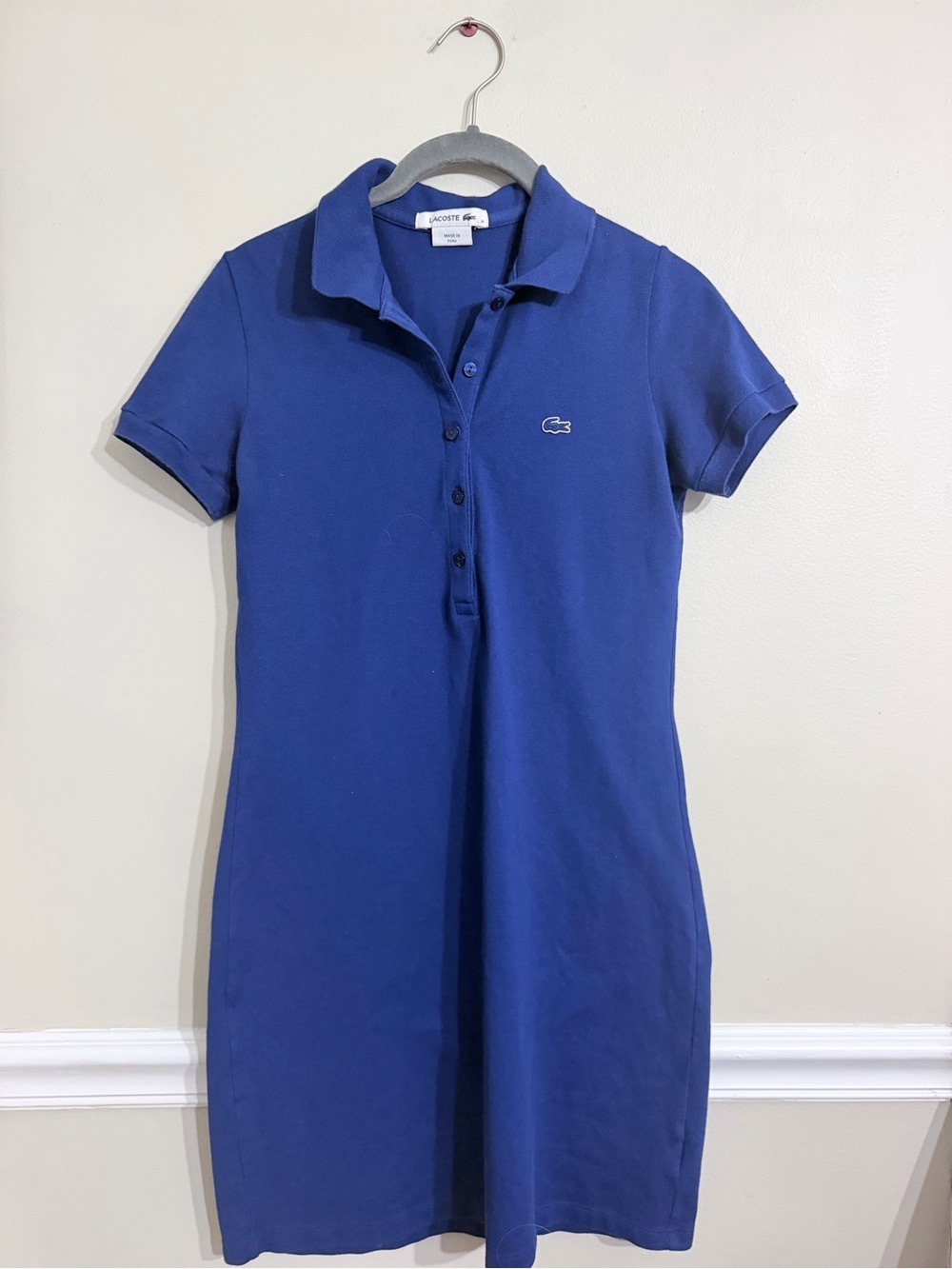 Lacoste Royal Blue Short-Sleeve Polo Dress US4 EU35